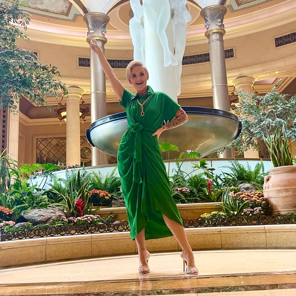 Beautiful green shirt dress